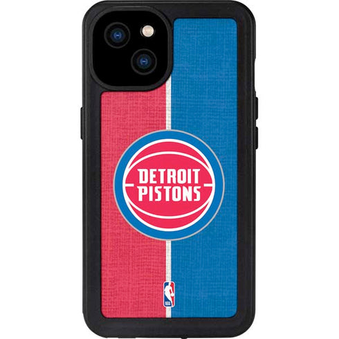 NBA Detroit Pistons Canvas iPhone 15 Plus Waterproof Case